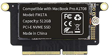 FLEANE FM17A 512GB PCIE 3.0x4 NVME 3D NAND TLC Flash SSD para MacBook Pro Retina A1708 (2016-2017) Incluye herramientas de bricolaje (512GB)