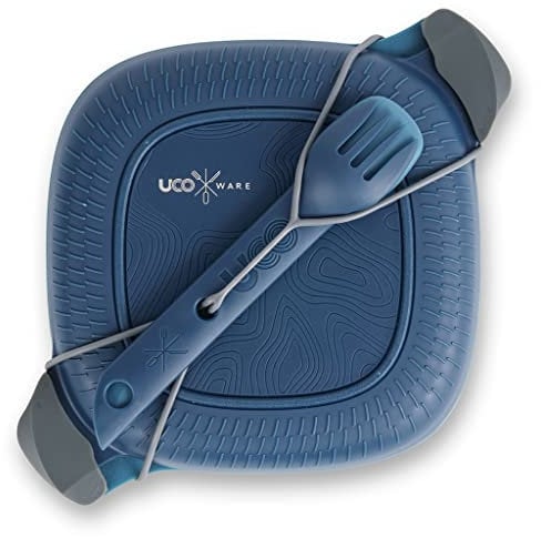 UCO ECO 5-Piece Camping Mess Kit with Bowl, Plate, Switch Spork Utensil Set - Ocean Blue