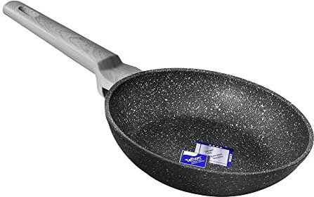 Cecotec Sartén Polka Exclusive 22 Bucket Wood&Rock. Diámetro 22 cm, Mango frío de Baquelita, Aluminio Forjado, Revestimiento Antiadherente Teflon, Apta para Lavavajillas y Todo Tipo de Cocinas