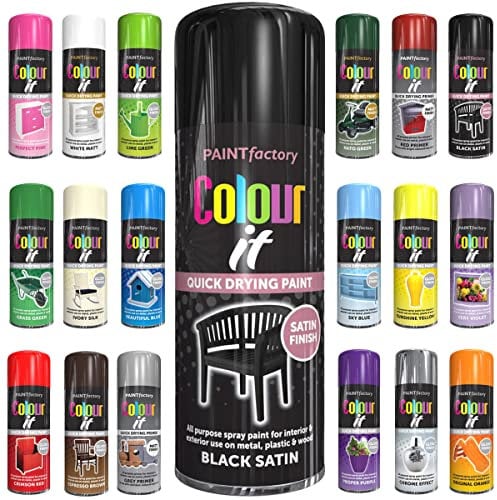 Classic Signature - 1 x All Purpose Black Satin Aerosol Spray Paint 400ml Quick Drying Spray,Fast Dry and Excellent Coverage for Metal, Wood, Plastic and More