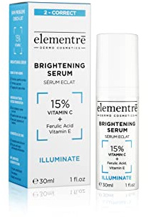 Elementre Brightening Serum 15% Vitamin C | Serum für strahlende, ebenmäßige Haut | reduziert Pigmentflecken & sorgt für Glow – 30 ml