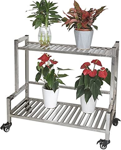 WYFZT 2 Stufe Blumentreppe Edelstahl Tiered Pflanzenständer Pflanzentreppe Blumentopfständer Display Pots Halter Pflanzenständer Blumenbank für Indoor Outdoor Garden Terrasse Treuhhouse