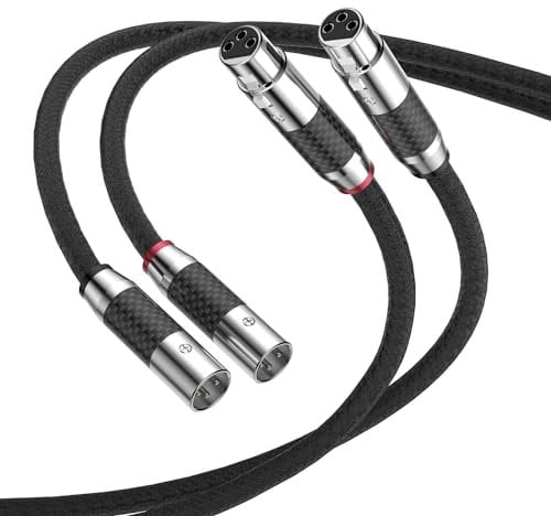 Tertullus 1 Pair 3 Pin HiFi Interconnect Cable XLR-m (Male) to XLR - F (Female) HiFi Balanced Audio Cable Microphone Cable Mic Wire (2m/6.56ft)