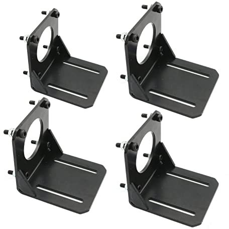 RATTMMOTOR Nema 23 Schrittmotor Halterung,4 Stück 57 L Motorhalter flach mit Schrauben Alu/Stahl, NEMA 23 Stepper Motor Mounting Bracket (4 Stück)