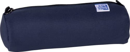 Oxford Federmäppchen, rund, Farben, 1 Fach, Fassungsvermögen: 22 x 7 x 7 cm, Reißverschluss, Polyester, Blau