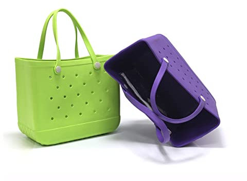 ilbcavne Rubber Tote Bag Large Beach Bag for Women Outdoor, EVA Portable Oversized Rubber Beach Bags Waterproof Sandproof Handbag Durable Open Pet Bag for Beach Boat Pool Sports(Color:colours2)