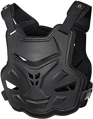 Schutzweste Scooter MTB Enduro Kinder Motorradweste Brustpanzer Racing Guard Weiß Motorradweste Brustpanzer Motocross Rückenprotektoren (Color : Black)
