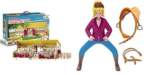 CRAZE Bibi und Tina Figuren Martinshof Spielset Pferdestall Bibi und Tina Spielzeug Reiterhof 32732 & BIBI & Tina Riding Bibi Figur zum Sammeln und Spielen Reiter Spielfigur 29893