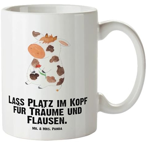 Mr. & Mrs. Panda XL Tasse Kuh - Geschenk, XL Becher, Große Tasse, Bauernhof, Kühe, Landwirt, Milchkuh, Groß, Hoftiere, Milch, spülmaschinenfest,