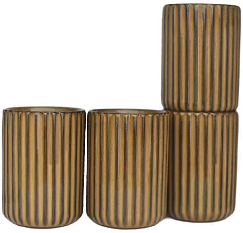Saumo 4 er Set 300 ml Hochwertige Handgefertigte Kaffeetassen/becher aus Keramik Kaffeetasse/Teetasse ohne Henkel – Ideal als Cappuccino, Latte Macchiato, Kaffee, Tee, Becher/Tassen