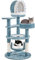 Yaheetech Arbre à Chat Bleu Thème Marin Hauteur 115cm avec Niche Requin Plateforme Poisson Jeux pour Chat Idéal pour 1-2 Chats