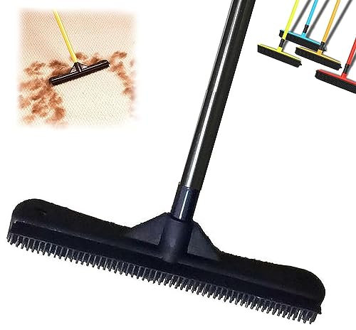 Indigo Pet Hair Remover Broom, Indigo Pet Rubber Broom Pet Hair Remover, Multifunctional Magic Broom for Pets, Heavy Duty Pet Hair Remover,Multi-Surface Hair Remover for Carpets,Mats (Black)