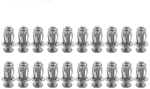 20 piezas tacos de cavidad M6X25,tornillos de tuerca pétalo juego de tacos,tornillo de expansión tacos de cartón yeso,tuercas de gato tacos de cavidad metal para taco/tuerca de gato/paredes