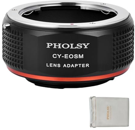 PHOLSY Anello Adattatore Messa a Fuoco Manuale Compatibile con Obiettivi Contax/Yashica CY Mount e Canon EF-M (EOS M) Mount Corpo Fotocamera, CY su EF-M, Contax su EOS M
