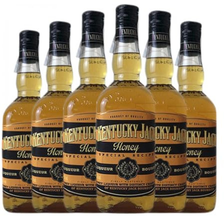 Licores Kentucky Jack Honey Licor de Whisky 70 cl (Caja de 6 Botellas de 70 cl)