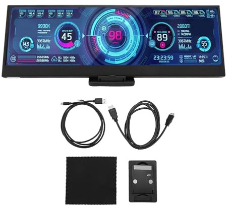 Elprico 14 Inch Computer Temp Monitor Secondary Screen LCD Display, CPU GPU Data Temperature Monitor, for Aida64