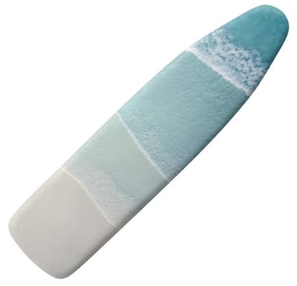 COEQINE Sea Beach Breiter Bügelbrettbezug, 38,1 x 137,2 cm, Faultier, blau-weiß, Wellenmuster, elastischer Rand, rutschfest für Frauen