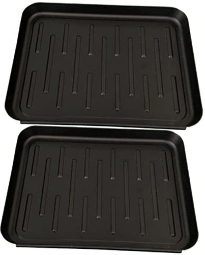 ABOOFAN Feeding Mats for Dogs Indoor Outdoor Shoe Boot Trays Mats 2 Pack Plastic Odorless Multi-purpose Storage Trays Food Bowl Pet