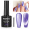 MIZHSE Cat Eye UV Cel Nagellack Lila 10ml Cateye UV Gel Maillard 9D Cateye Magnet UV Nagellack Glitzer Cat Eye Gel mit 1 Magnet Nagellack, DIY Art Maniküre für Nageldesign