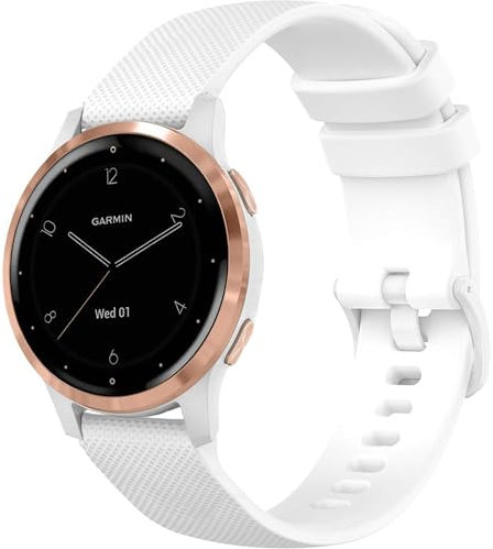 Issinlky armband für Garmin Venu 2S/Venu 3S/Vivomove 3S/Vivoactive 4S, 18mm armband Weiches Silikon für Fossil Ladies Gen 6/Gen 5E/Fossil Ladies Venture HR Gen 4/Gen 3/Withings Steel HR 36mm