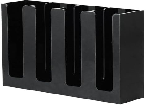 Kcvzitrds 1 PCS Coffee Cup and Lid Organizer Disposable Paper Cup Holder Dispenser 4 Compartments Black