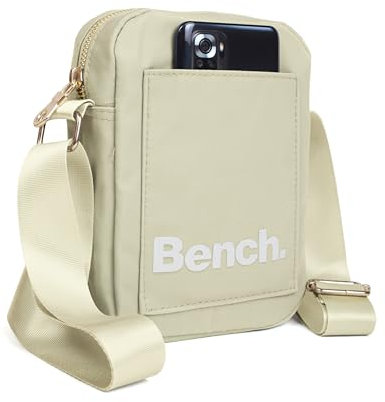 Bench City Girls Damen und Herren Mini Bag Umhängetasche Tasche Handtasche Schultertasche Crossbody-Tasche, natur, 19 x 14 x 5 cm