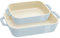 STAUB 1029456 Lot de 2 plats de cuisson rectangulaires en céramique pour gratins en céramique - Bleu pastel macaron