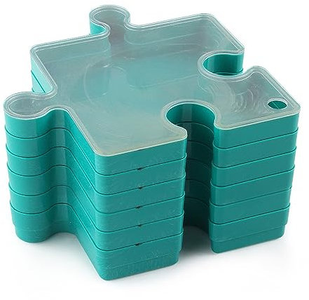 Stackable Puzzle Trays Puzzle Piece Sorter 6 Linkable Puzzle Storage Sorting Trays Stackable Puzzle Sorter Set Jigsaw Advanced Puzzle Storage Box Puzzle Shaped Sorting Trays for Mind Exercising
