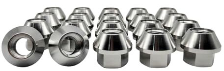 RISON-Titanium Radmuttern M14x1.5x22mm, 20 Stück Titan Radmutter mit Schlüssel Kegel Sitz, Open End Wheel Racing Radmuttern Autoteile, Lug Nuts für Hondas, Toyotas, Lexus, Mazda