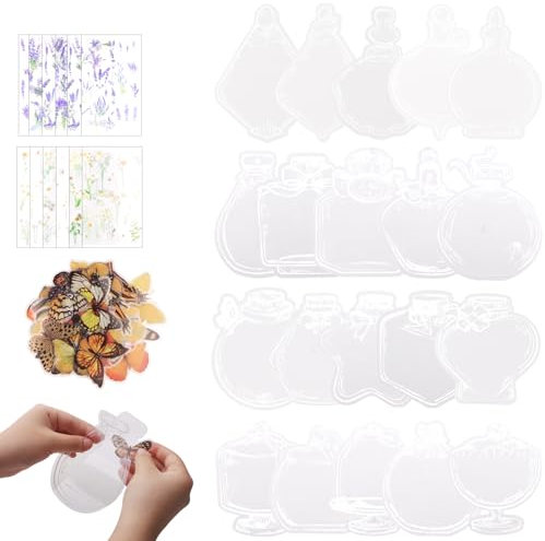 UYUYong 80 Stück Transparentes Lesezeichen Glaswaren Aufkleber Bookmark Getrocknete Blumen Lesezeichen für Lesen von Büchern Bastelkurse DIY-Geschenke