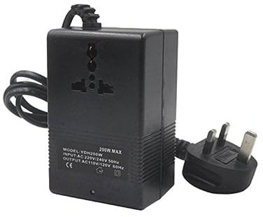 Dojimayisc 200W Voltage Converter 220V to 110V Transformer Down Transformer Voltage Converter Travel Adapter Black UK Plug