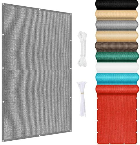 Tenda da Sole per Esterno 300 x 500 cm Rettangolo con Occhielli Protezione UV 95% Antivento Tenda Ombreggiante Tenda Esterno per Serra Giardino e Balcone, Grigio Chiaro