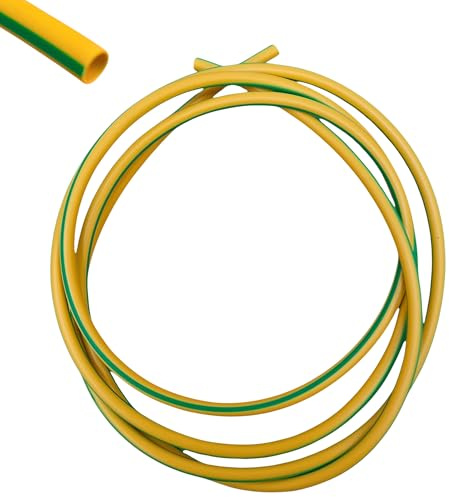 3mm Green & Yellow PVC Electrical Wire Sleeving - 10 Metres | Earth conductor identification and insulation sleeve