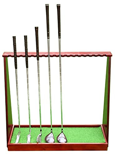 Golf Bag Storage Organizer Wooden Golf Club Holder for Garage, 18-hole Golf Club Display Stand Rack for Driving Range, Tall 88cm Rustic Putter Organizer