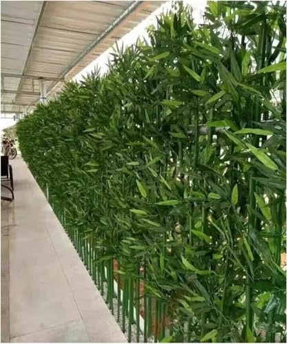 AVLLSO Bambu decoracion 1m 1,2m 1,5m 1,8m 2m de altura Tallos de bambú artificiales con hojas, Valla de pantalla de privacidad para Patio, decoración DIY, Plantas artificiales de bambú(10 Pack,1m/3.3f
