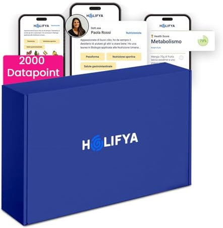 Holifya DNA Complete Test für Gesundheit, Ernährung & Sport – Über 70-seitiger Nutrigenetik-Report – Intoleranzen & genetische Prädispositionen erkennen – 1 Test kit (3 Test)