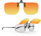 Goiteia Polarisierte Klappbrille mit Clip, Nachtfahrbrille, Blendschutz für Männer und Frauen, minimiert effektiv Blendung durch entgegenkommende Scheinwerfer, High-Definition-Sicht, Orange-gelbe