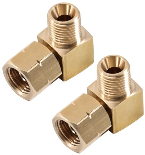 Lot de 2 raccords d'angle de gaz 1/4 gauche 90 ° en laiton raccord rapide de gaz 1/4 DN8 pour tuyau de gaz coude, camping-car, camping, chauffe-gaz
