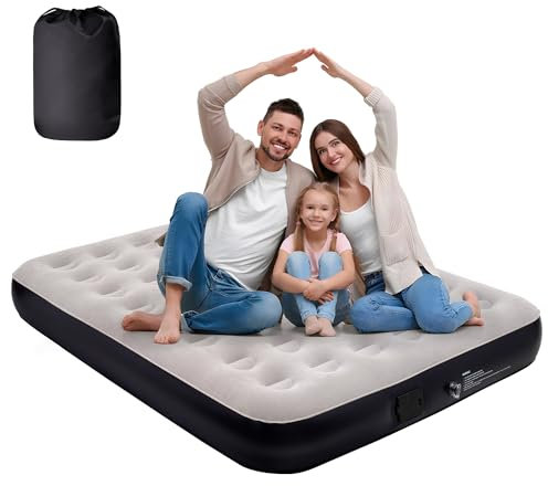 Dametay Luftbett 2 Personen, Aufblasen mit 1 klick, Selbstaufblasend Luftmatratze mit Pumpe Doppel Matratze aufblasbar Bett Air Mattress Inflatable with Electric Pump, 198x152