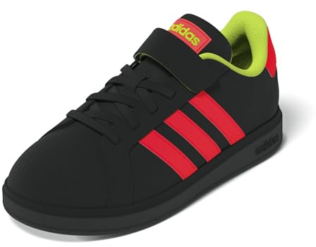 adidas Unisex Kids Grand Court 00s Shoes Children, core Black/Lucid red/Lucid Lemon, 12.5 UK Child