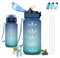 Gourde, 500ml Gourde Enfant, Gourde Paille, Anti Fuite, Gourde Graduée pour 1 Journee, Facile à Nettoyer, Gourde Motivation, avec Slogan de Motivation, Bouteille d'eau pour École, Bureau, Camping
