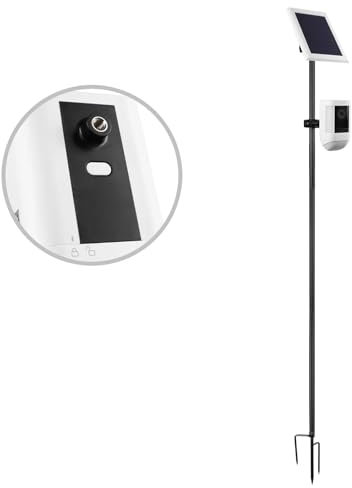 VOMENC Universal Ground Stake Mount Bracket for Outdoor Security Cameras and Solar Panels, Compatible with Ring, Blink, Eufy, Google Nest, Arlo, Wyze, SimpliSafe, 1/4 Screw Cameras (Black)