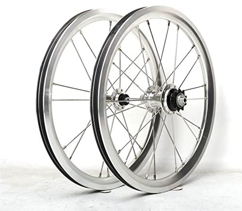 16 Zoll Vorderrad Hinterrad 305 Fahrrad Laufradsatz Single Speed 9T Aluminiumlegierung 74 85mm 16/20 Loch V Bremse Faltrad Felge