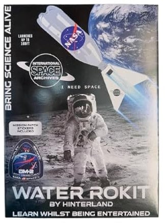 Water Bottle Rocket Kit - Water Roket NASA Edition - Outdoor Rocket Launcher Science Experiment for Kids - Launches up to 100ft (Water Rokit)