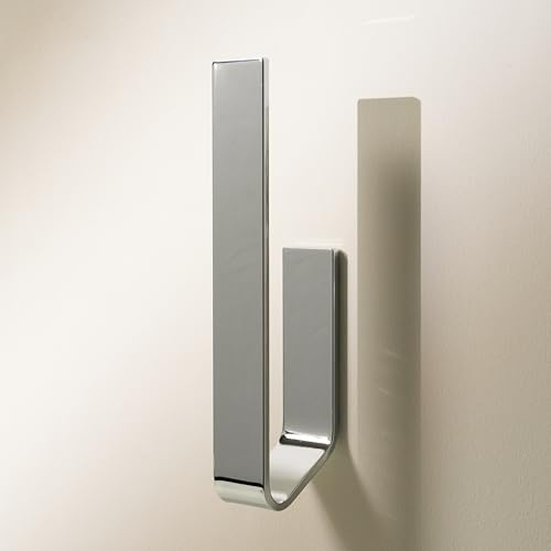 Designfabrik Hamburg Ersatzrollenhalter | Chrom | Ohne Bohren | Toilettenpapierhalter selbstklebend für 2 Klorollen | Wandhalter für Bad & Gäste WC | WC Rollenhalter