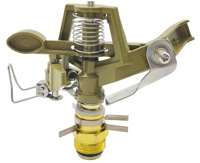 TUKEVA Arroseur à Percussion en Laiton De 1/2 Pouce arroseur De Jardin à Impulsion arroseur à Percussion en Alliage de Zinc et Laiton pour Pelouse, Jardin et Cour Diamètre du Jet 10-20m (Couleur A)