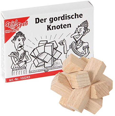 Bartl 102243 Mini-Holz-Puzzle Der gordische Knoten aus 6 kleinen Holzteilen