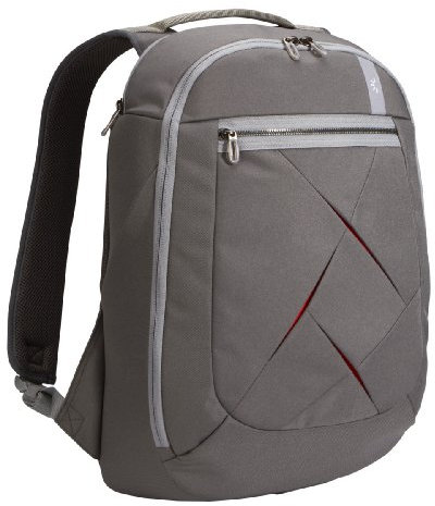 Notebook-Rucksack Nylon grau/rot 16