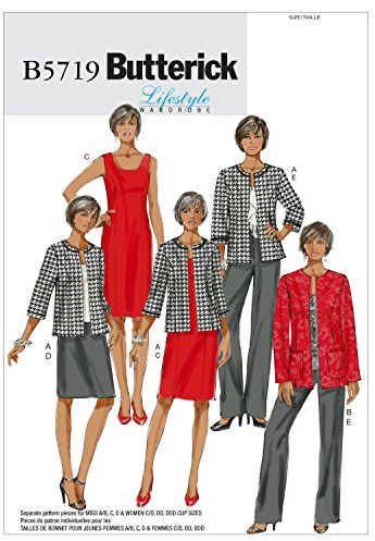 Butterick BTK 5719 RR(18W-20W-22W-24W) B5719 Schnittmuster zum Nähen, Elegant, Extravagant, Modisch