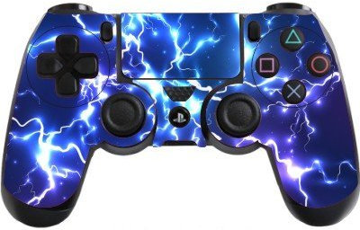 Blue Electric Compatible With Playstation 4 (PS4) Controller Sticker/Skin/Decal PS22